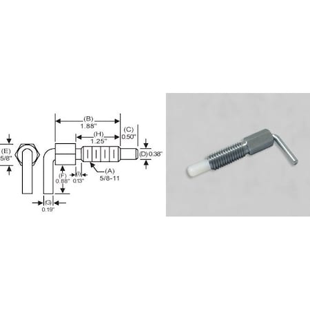S & W Manufacturing L-Handle, Non Lck Nyl Nose, 5/8-11", 1-1/4" NLN-6